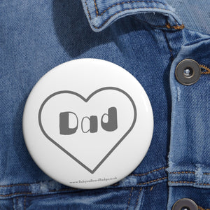 Dad Grey and White Heart Baby On Board Pin Badge | Baby Shower Gift | Pregnancy | Maternity Leave Gift