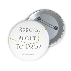 Sprog About to Drop Green and White Baby On Board Pin Badge | Baby Shower Gift | Pregnancy | Maternity Leave Gift