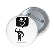 Load image into Gallery viewer, Dad Black and White Baby On Board Pin Badge | Baby Shower Gift | Pregnancy | Maternity Leave Gift
