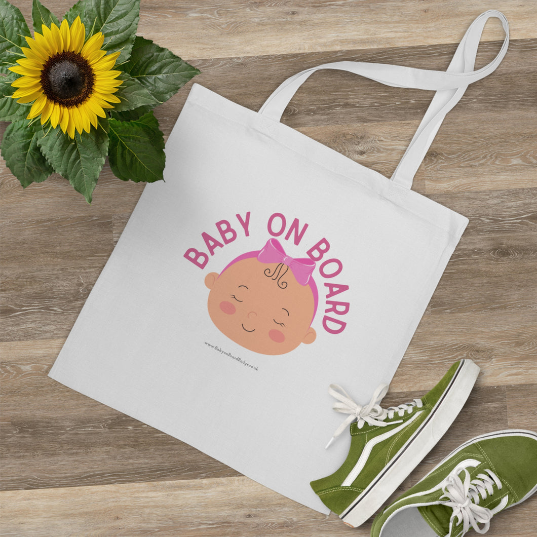 Baby Girl Tote Bag | Baby on Board Tote Bag | Pregnancy Gift | Baby Shower Gift