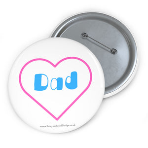 Dad Pink and Blue Heart Baby On Board Pin Badge | Baby Shower Gift | Pregnancy | Maternity Leave Gift