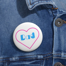 Load image into Gallery viewer, Dad Pink and Blue Heart Baby On Board Pin Badge | Baby Shower Gift | Pregnancy | Maternity Leave Gift
