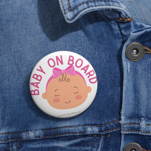Pink baby face ‘baby on board’ pin badge | Baby Shower Gift | Pregnancy