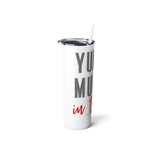 Load image into Gallery viewer, Yummy Mummy In Training Skinny Steel Tumbler with Straw, 20oz | Baby Shower Gift | Gift For Her | Tumbler For Mum | Pregnancy Gift

