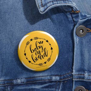 Yellow Retro Baby on Board Badge | Baby Shower Gift | Pregnancy