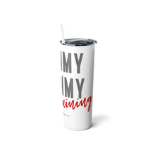 Load image into Gallery viewer, Yummy Mummy In Training Skinny Steel Tumbler with Straw, 20oz | Baby Shower Gift | Gift For Her | Tumbler For Mum | Pregnancy Gift
