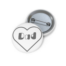 Load image into Gallery viewer, Dad Grey and White Heart Baby On Board Pin Badge | Baby Shower Gift | Pregnancy | Maternity Leave Gift
