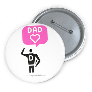 Dad Pink and Black Baby On Board Pin Badge | Baby Shower Gift | Pregnancy | Maternity Leave Gift