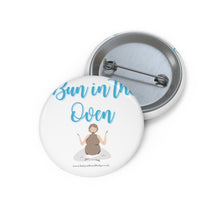 Load image into Gallery viewer, Bun in the Oven Blue and White Baby On Board Pin Badge | Baby Shower Gift | Pregnancy | Maternity Leave Gift
