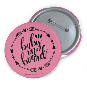 Pink Retro Baby on Board Badge | Baby Shower Gift | Pregnancy