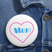 Load image into Gallery viewer, Mum Blue and Pink Heart Baby On Board Pin Badge | Baby Shower Gift | Pregnancy | Maternity Leave Gift

