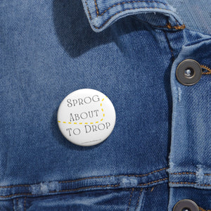 Sprog About to Drop Yellow and White Baby On Board Pin Badge | Baby Shower Gift | Pregnancy | Maternity Leave Gift