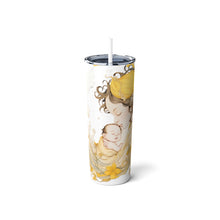 Load image into Gallery viewer, Yellow Mother Earth Tumbler | Skinny Steel Tumbler with Straw, 20oz | Baby Shower Gift | Gift For Her | Tumbler For Mum | Pregnancy Gift
