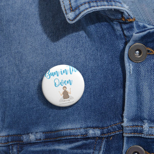 Bun in the Oven Blue and White Baby On Board Pin Badge | Baby Shower Gift | Pregnancy | Maternity Leave Gift
