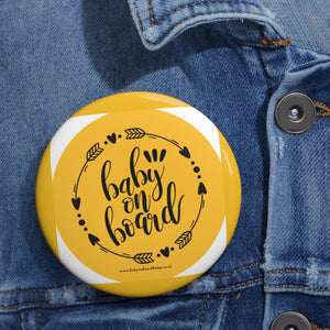 Yellow Retro Baby on Board Badge | Baby Shower Gift | Pregnancy